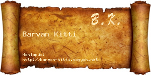 Barvan Kitti névjegykártya